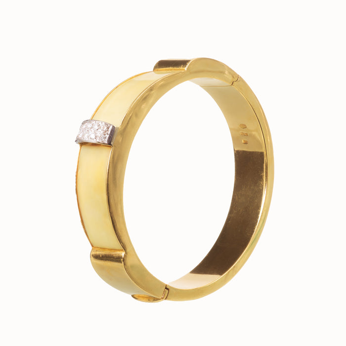 Italian 18ct Gold Diamond Bangle