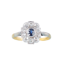 Deco Diamond Sapphire Ring