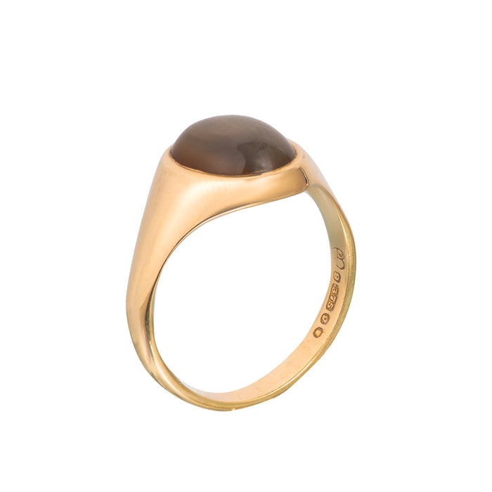 Cabochon Agate Signet Ring