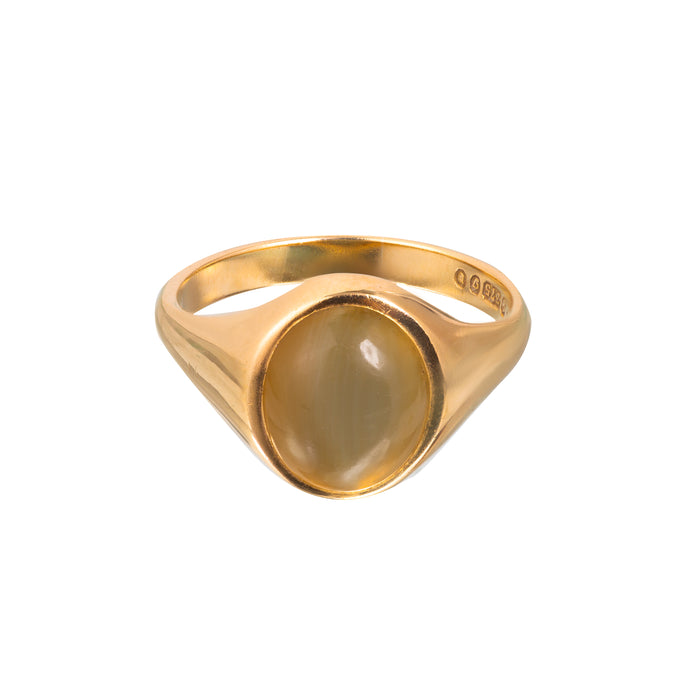 Cabochon Agate Signet Ring