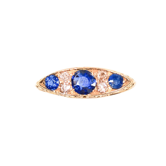 Three Sapphire Diamond Ring