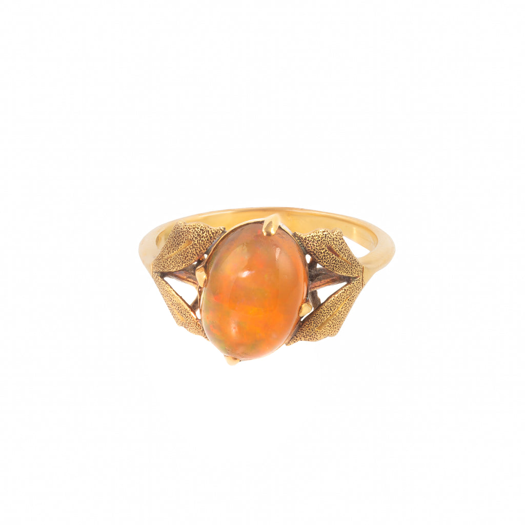 The Collectors Mark - FINEST Mexican Precious Fire Opal Ring Big Orange  Fire Opal Diamond Engagement