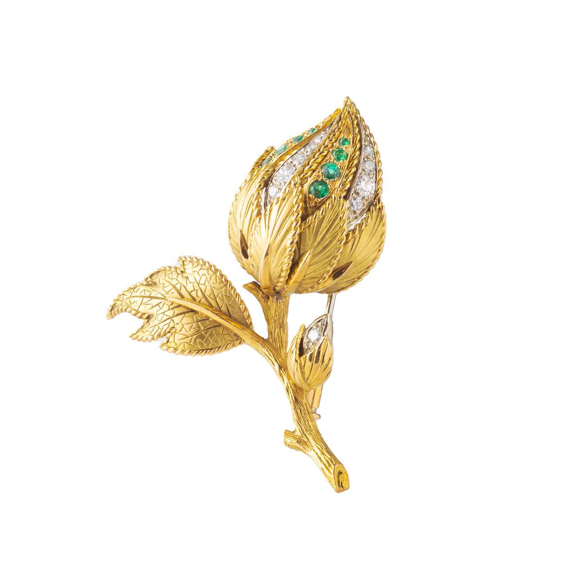 Vintage 18ct Gold Flower Brooch by René Kern