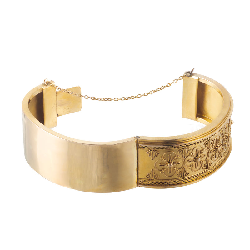 Etruscan Revival Gold Bangle