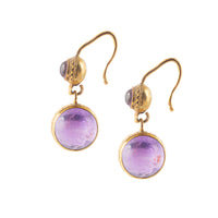 French Etruscan Revival 18ct Gold Amethyst Earrings