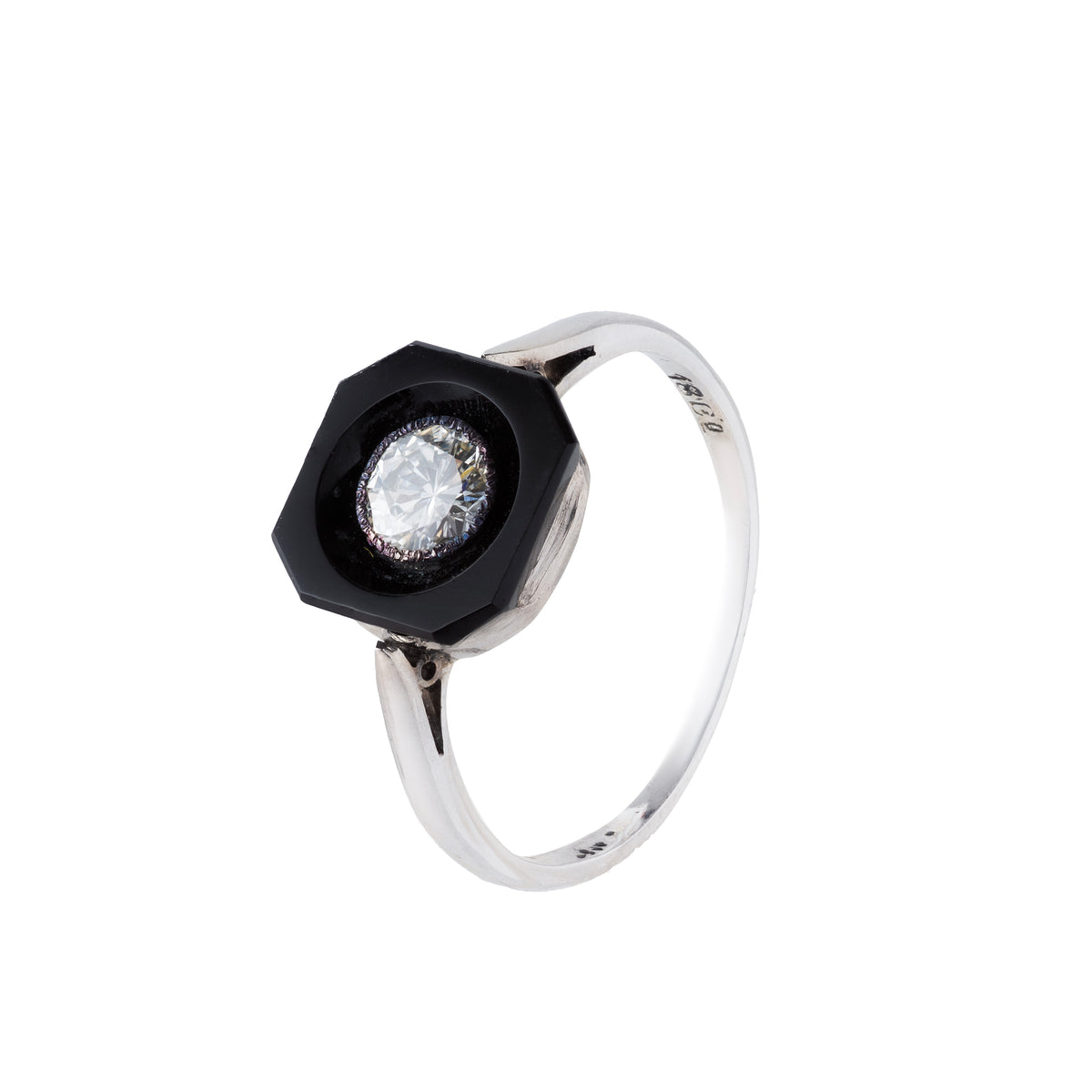 Deco Onyx Diamond Ring