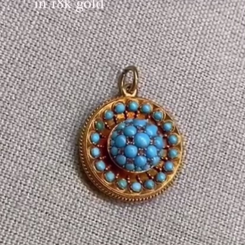 Turquoise Diamond Gold Pendant