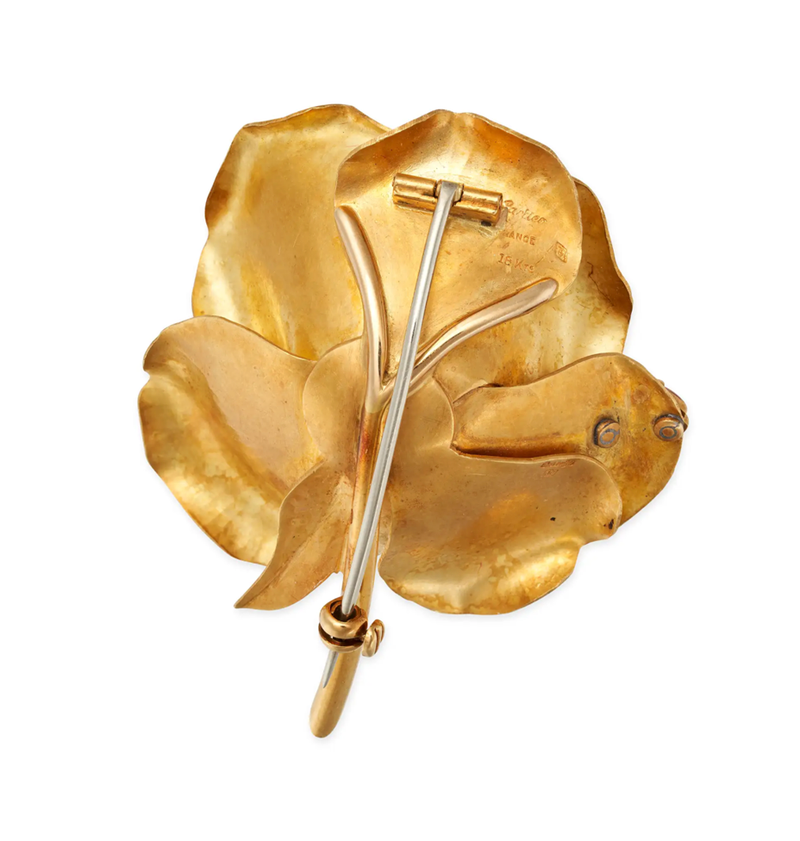 Cartier Vintage 18ct Gold Rose Ladybird Brooch