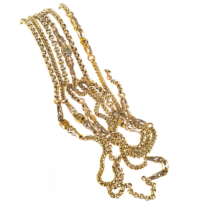 Victorian Nine Carat Gold Guard Chain