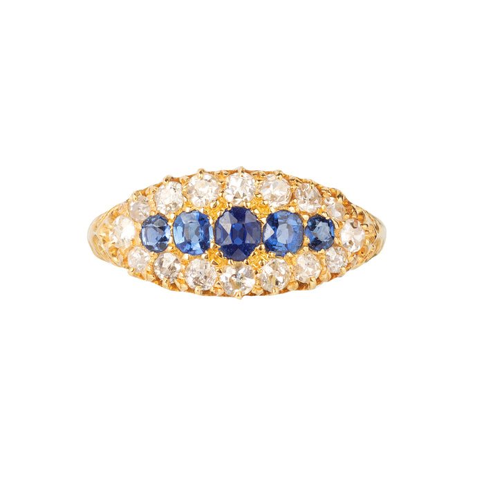 Sapphire Diamond Gold Ring